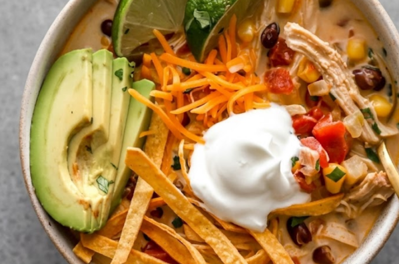 Easy Creamy Chicken Tortilla Soup Recipe