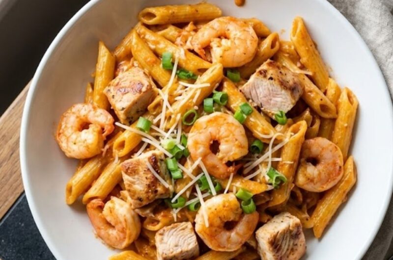 Cajun Chicken and Shrimp Pasta