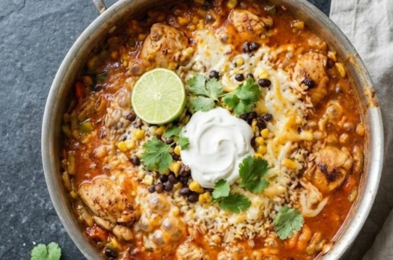 Chicken Enchilada Rice Casserole