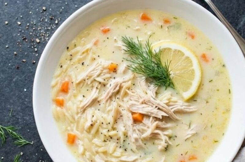 Greek Chicken Lemon Orzo Soup