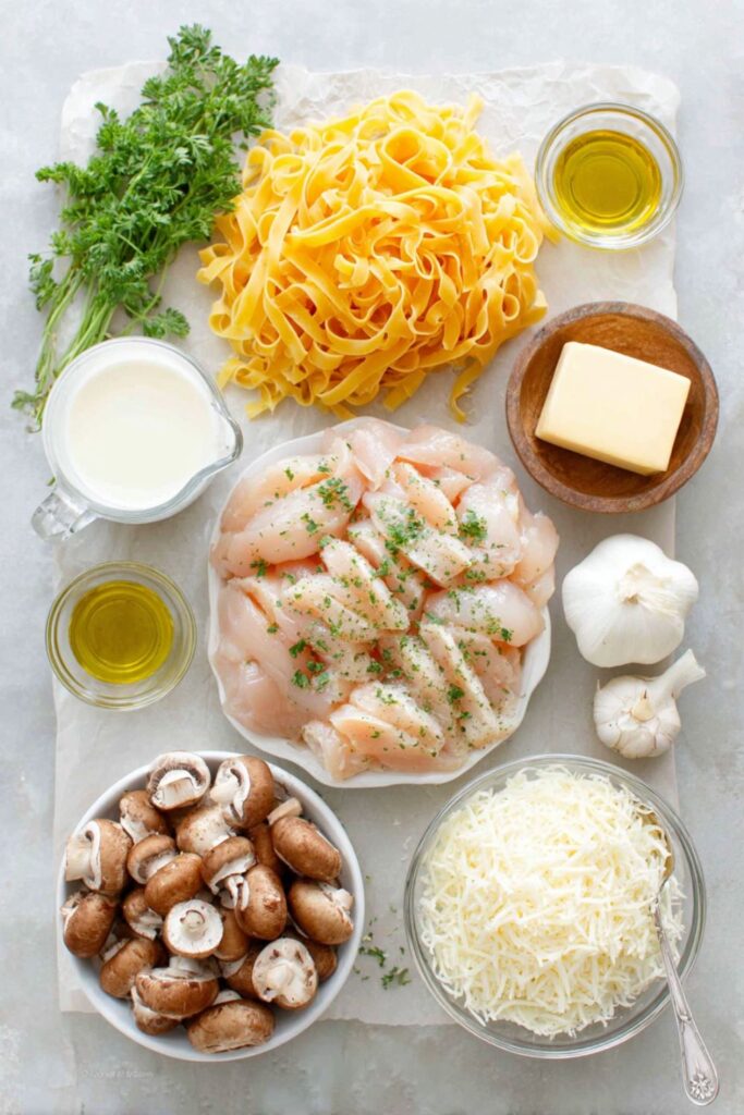 Chicken Mushroom Alfredo Pasta Recipe
