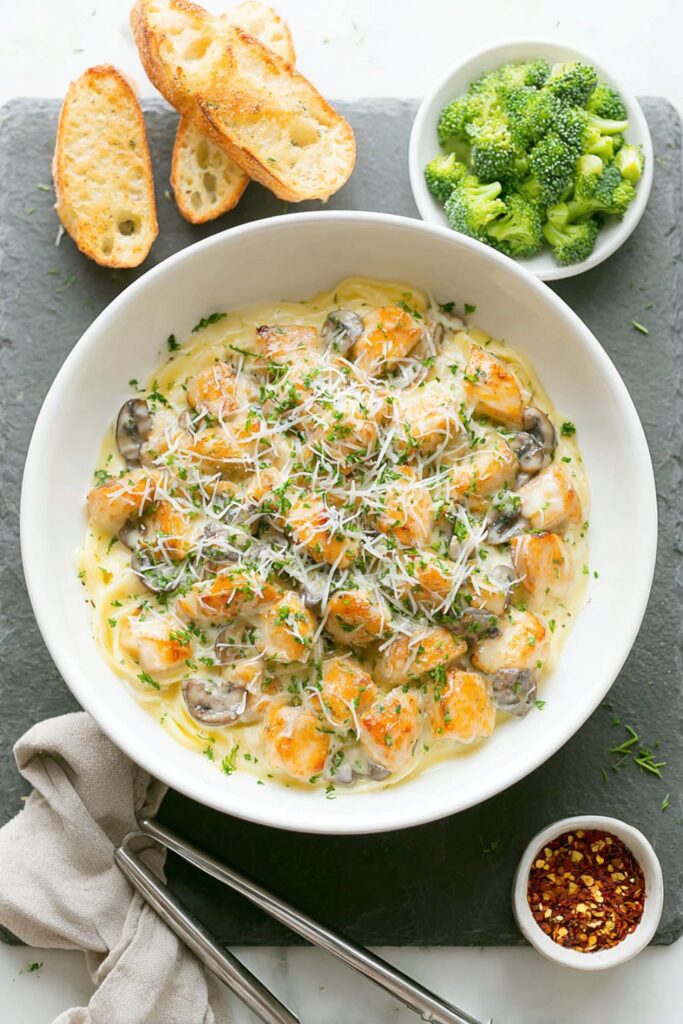 Chicken Mushroom Alfredo Pasta Recipe