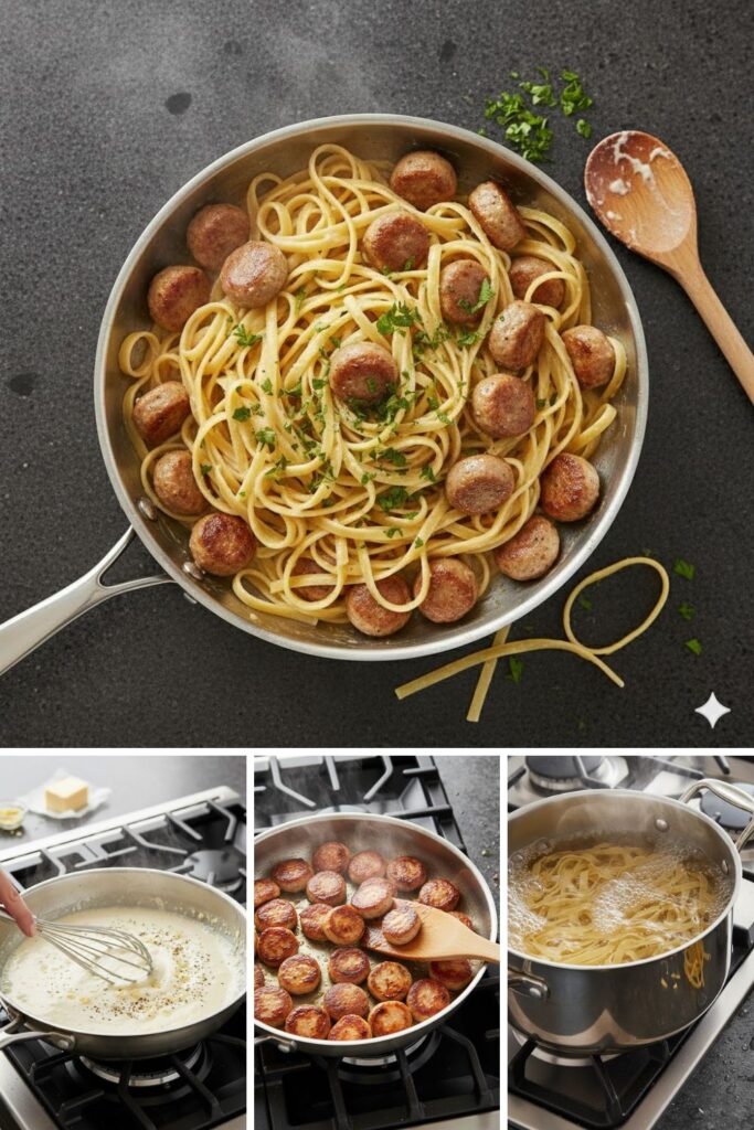Chicken Sausage Alfredo Pasta Recipe