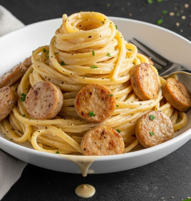 Chicken Sausage Alfredo Pasta Recipe