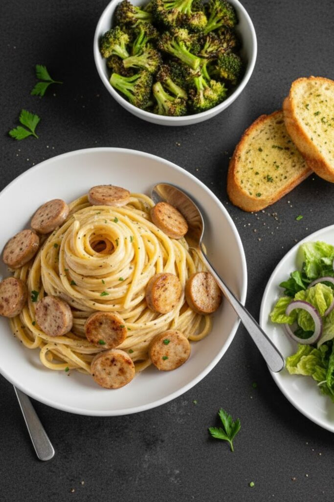 Chicken Sausage Alfredo Pasta Recipe