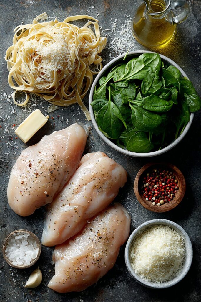 Chicken Spinach Alfredo Pasta Recipe