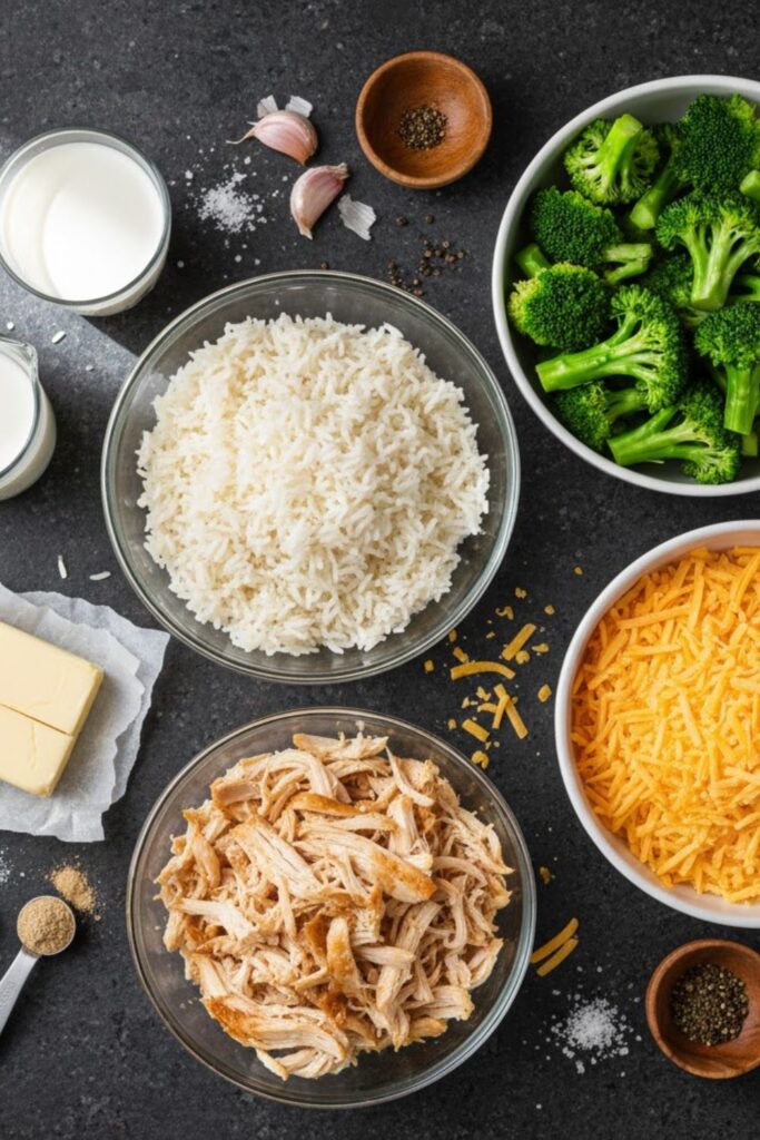 Chicken Broccoli Rice Cheese Casserole