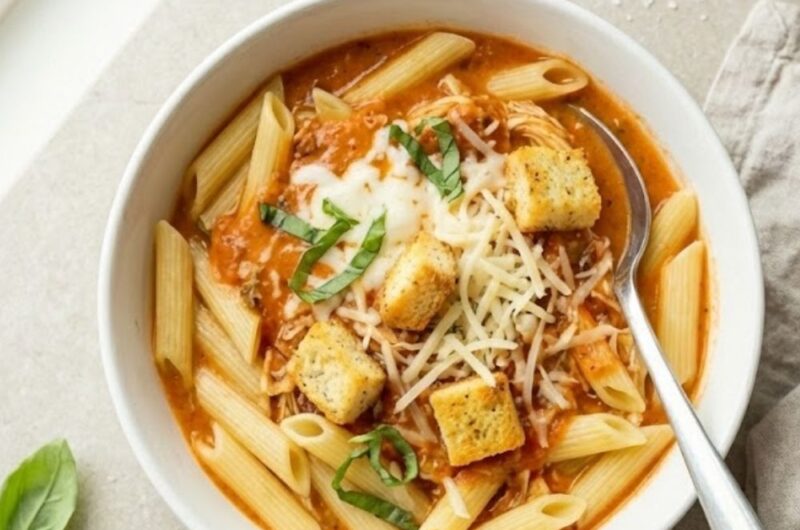 Crock Pot Creamy Chicken Parmesan Soup