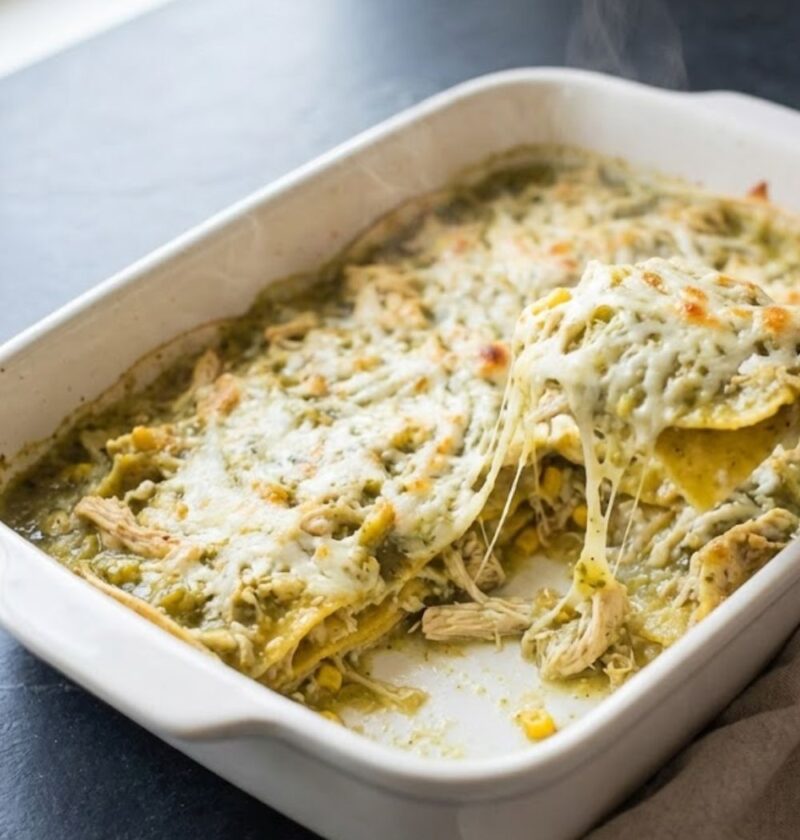 Green Chili Chicken Enchilada Casserole Recipe