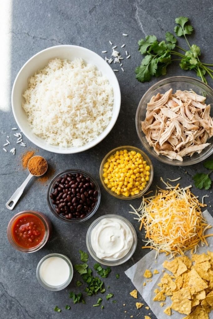 Mexican Chicken Casserole with Rice & Beans Recipe