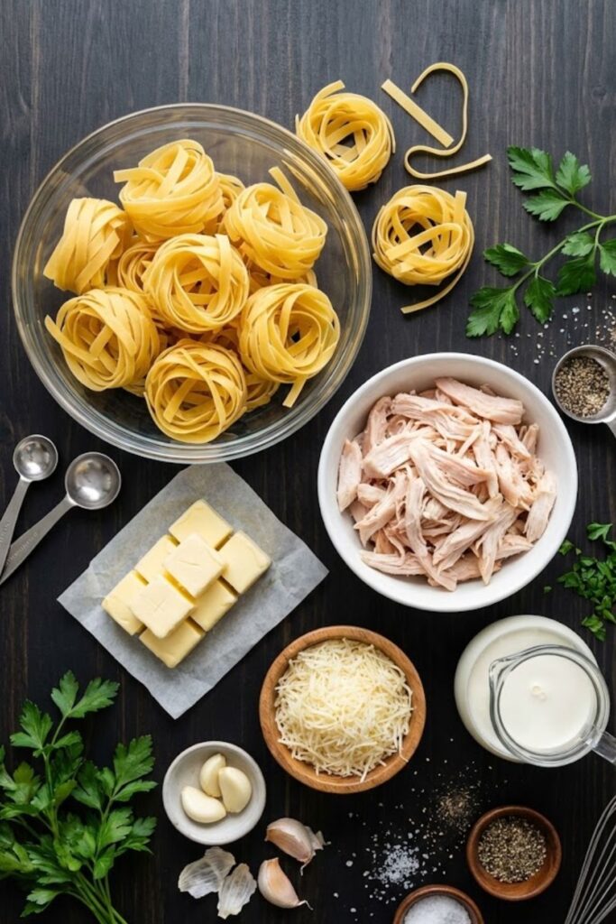 Shredded Chicken Alfredo Pasta Recipe