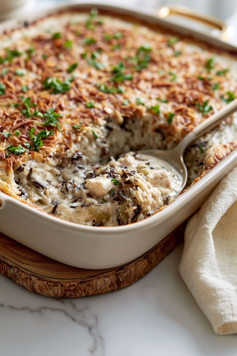 Wild Rice Chicken Casserole Recipe - Emily Chicken