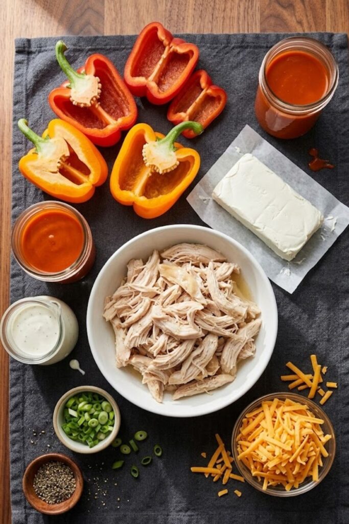 Buffalo Chicken Dip Stuffed Peppers Recipe