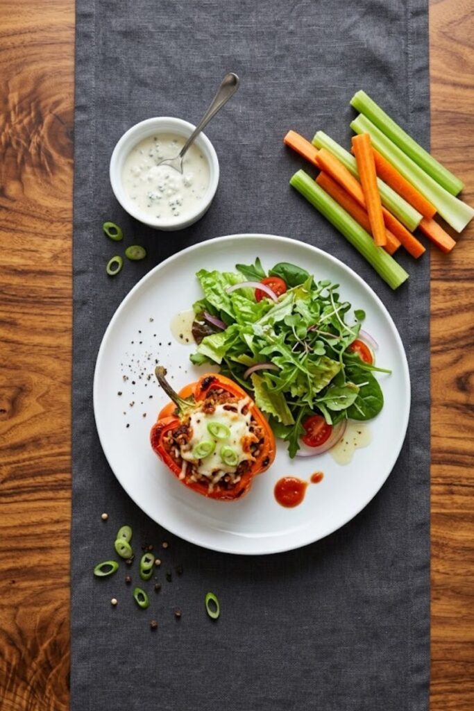Buffalo Chicken Dip Stuffed Peppers Recipe