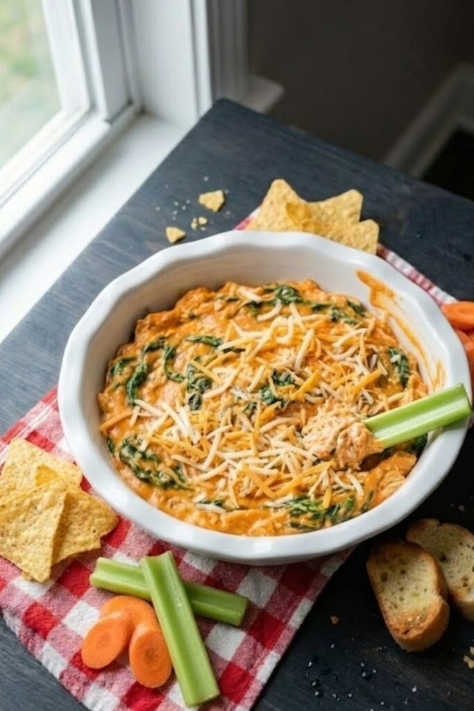 Buffalo Chicken Spinach Dip Recipe