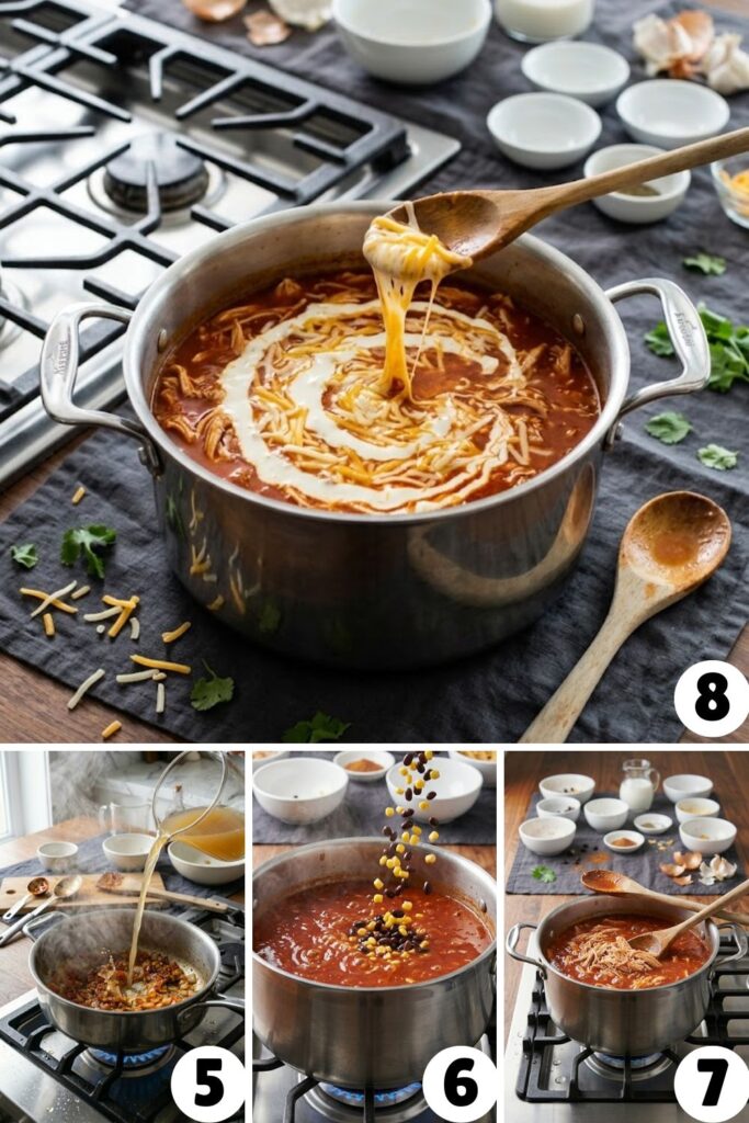 Cheesy Southwest Chicken Tortilla Soup Recipe