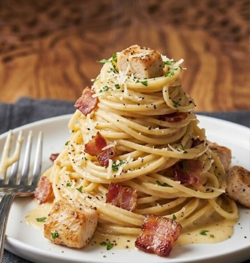 Chicken Bacon Carbonara Pasta Recipe