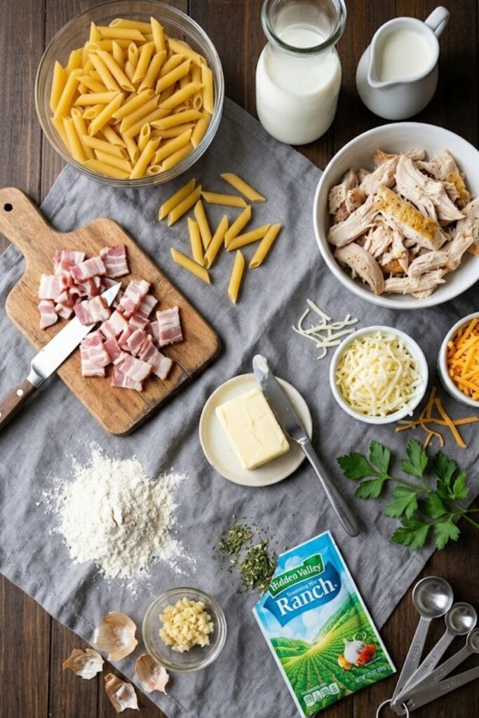 Chicken Bacon Ranch Pasta Bake