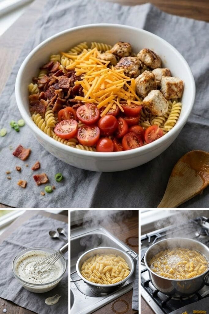 Chicken Bacon Ranch Pasta Salad Recipe