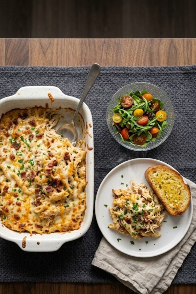 Chicken Bacon Ranch Pasta Casserole Recipe