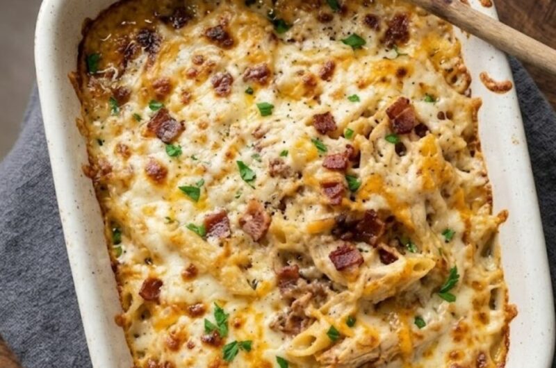 Chicken Bacon Ranch Pasta Casserole