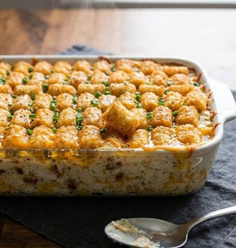 Chicken Bacon Ranch Tater Tot Casserole Recipe