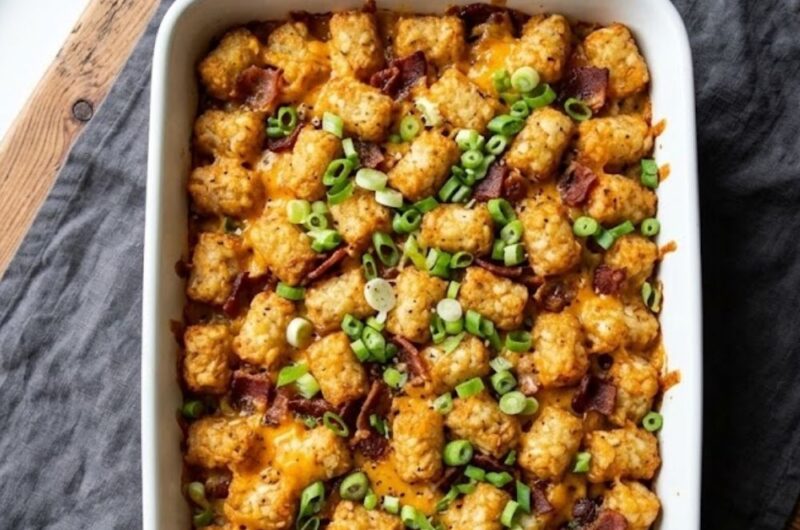 Chicken Bacon Tater Tot Casserole