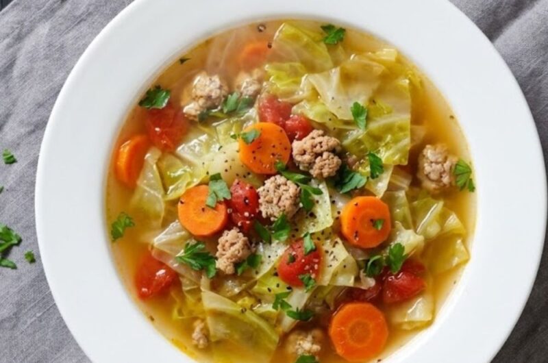 Ground Chicken Cabbage Soup