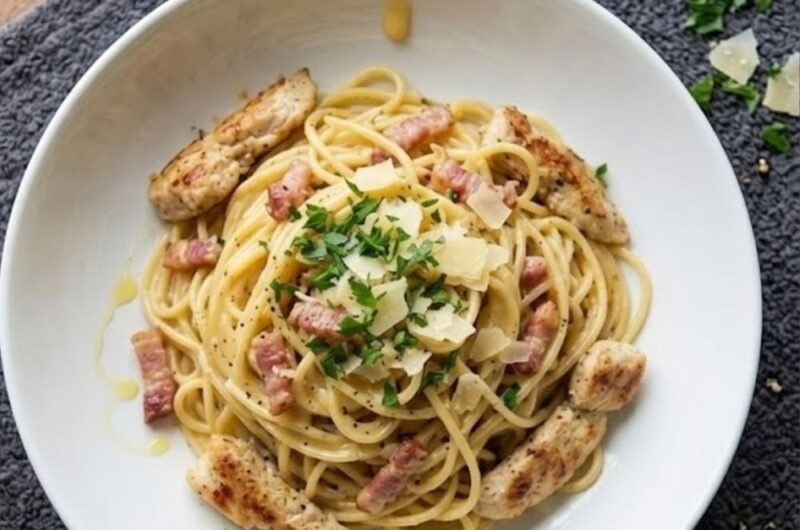 Creamy Chicken Carbonara Pasta