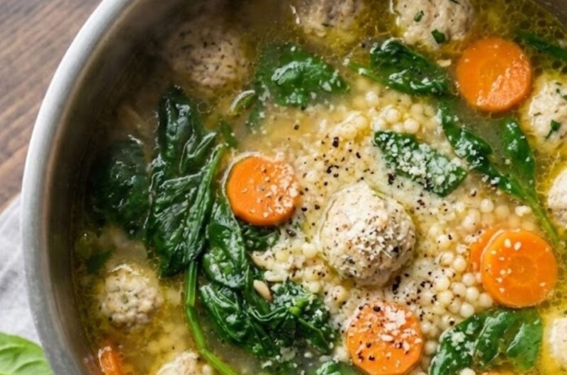 Ground Chicken Meatball Soup