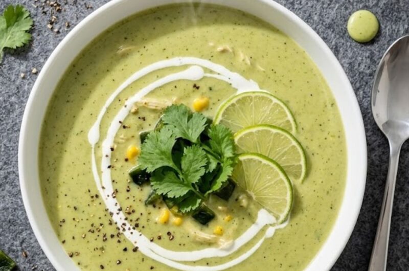 Creamy Chicken Poblano Pepper Soup