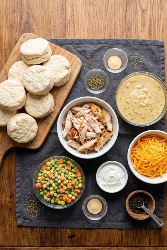 Chicken Pot Pie Bubble Up Biscuit Casserole Recipe