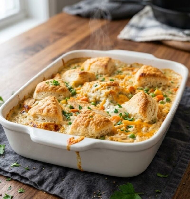 Chicken Pot Pie Bubble Up Biscuit Casserole Recipe