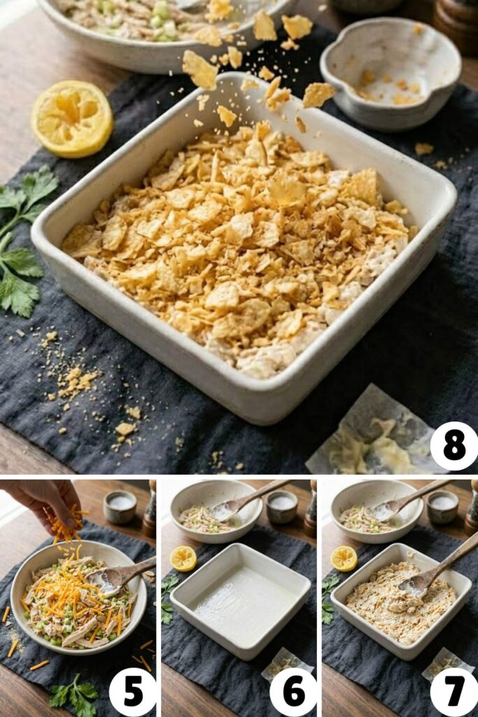 Chicken Salad Casserole with Potato Chip Topping Recipe