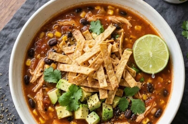 Chicken Tortilla Soup In Stove Top