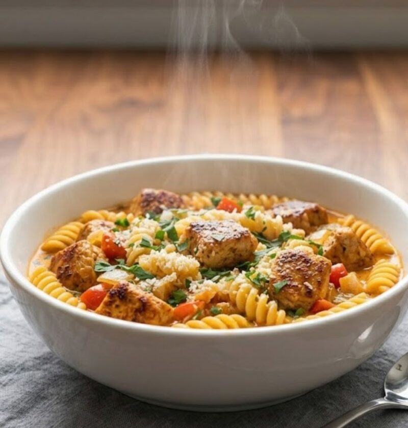 Creamy Cajun Chicken Pasta Soup Recipe