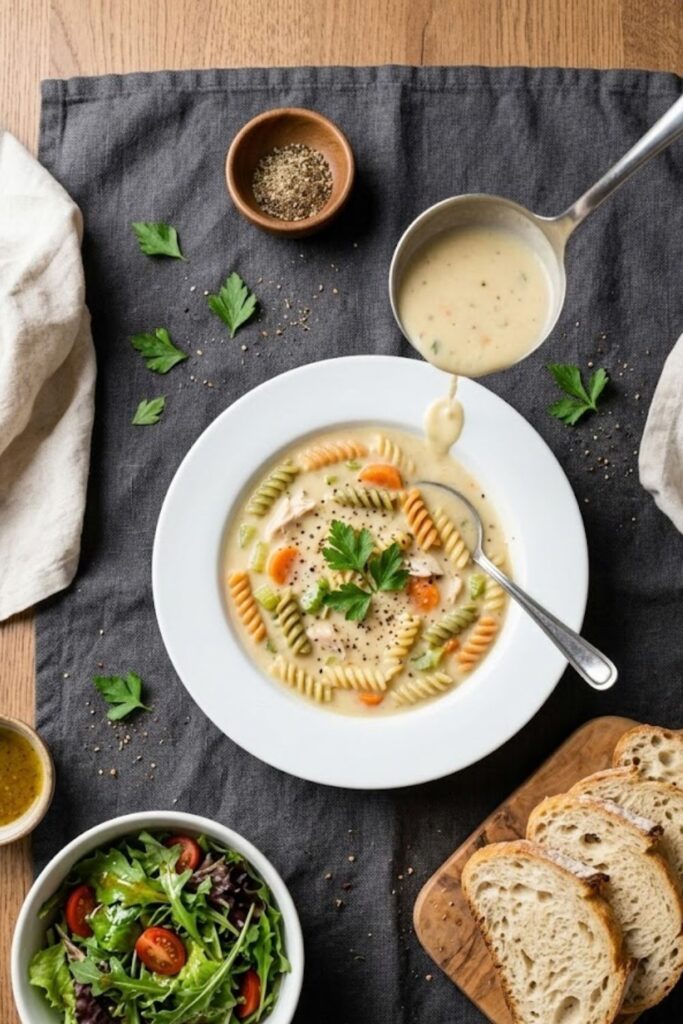 Creamy Chicken Pasta Soup Recipe