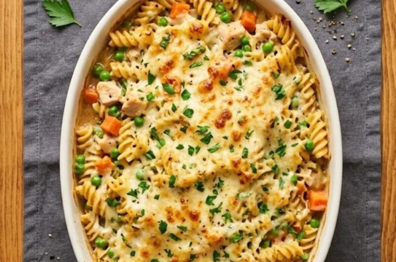 Chicken Pot Pie Pasta Casserole