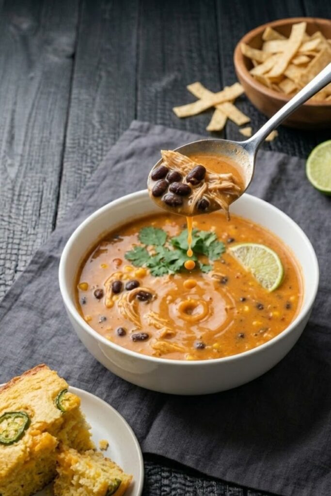 Creamy Crockpot Southwest Chicken Soup Recipe