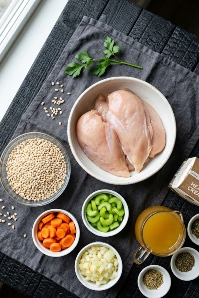 Crockpot Creamy Chicken Barley Soup Recipe
