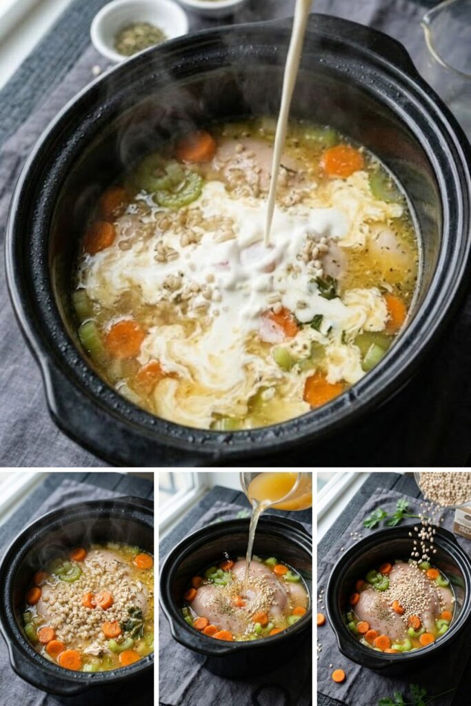 Crockpot Creamy Chicken Barley Soup Recipe