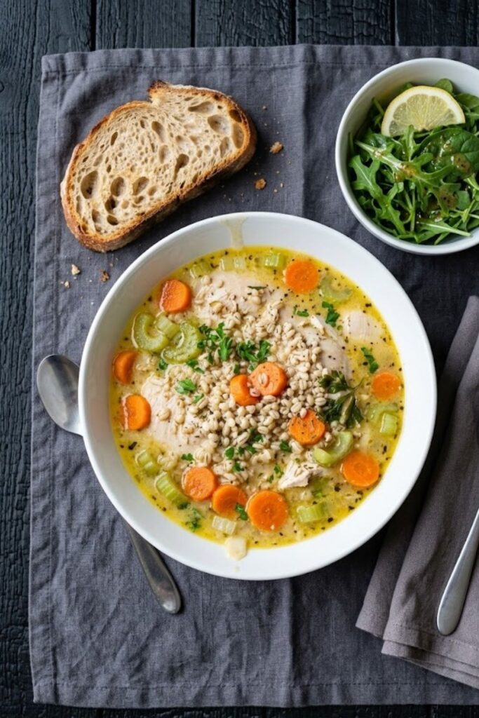 Crockpot Creamy Chicken Barley Soup Recipe
