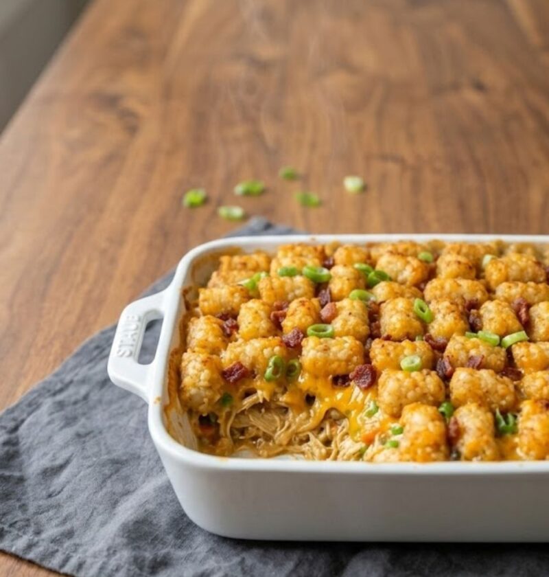 Chicken Tater Tot Casserole Recipe with Ranch