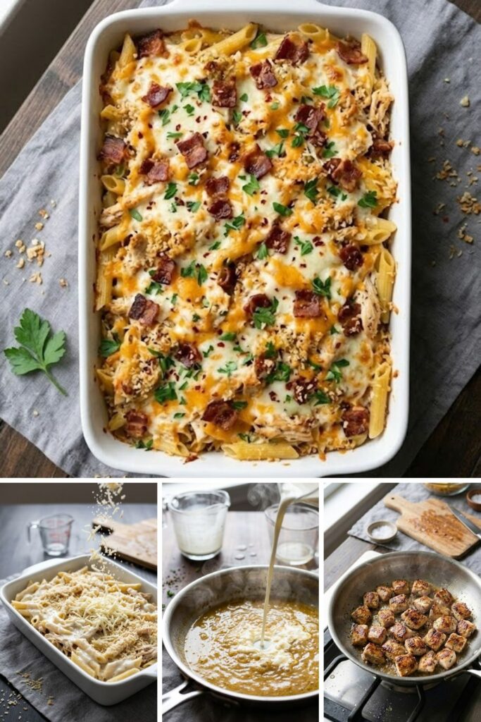 Garlic Parmesan Chicken Pasta Bake Recipe
