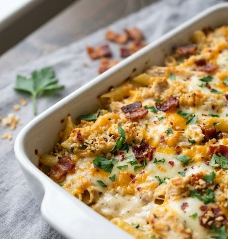 Garlic Parmesan Chicken Pasta Bake Recipe