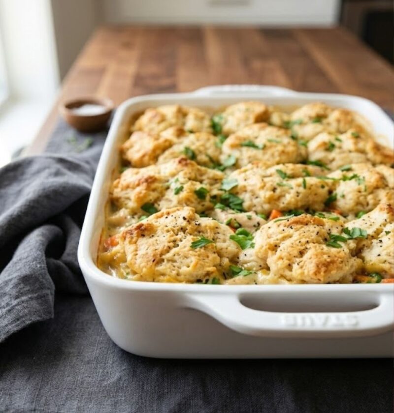 Healthy Chicken Pot Pie Casserole Recipe