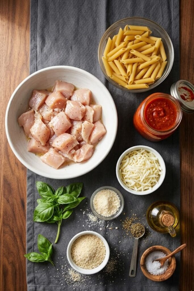 One-Pan Chicken Parmesan Pasta Recipe