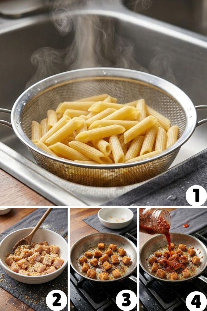 One-Pan Chicken Parmesan Pasta Recipe