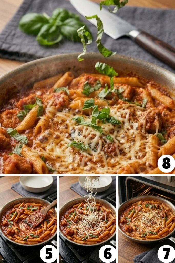One-Pan Chicken Parmesan Pasta Recipe
