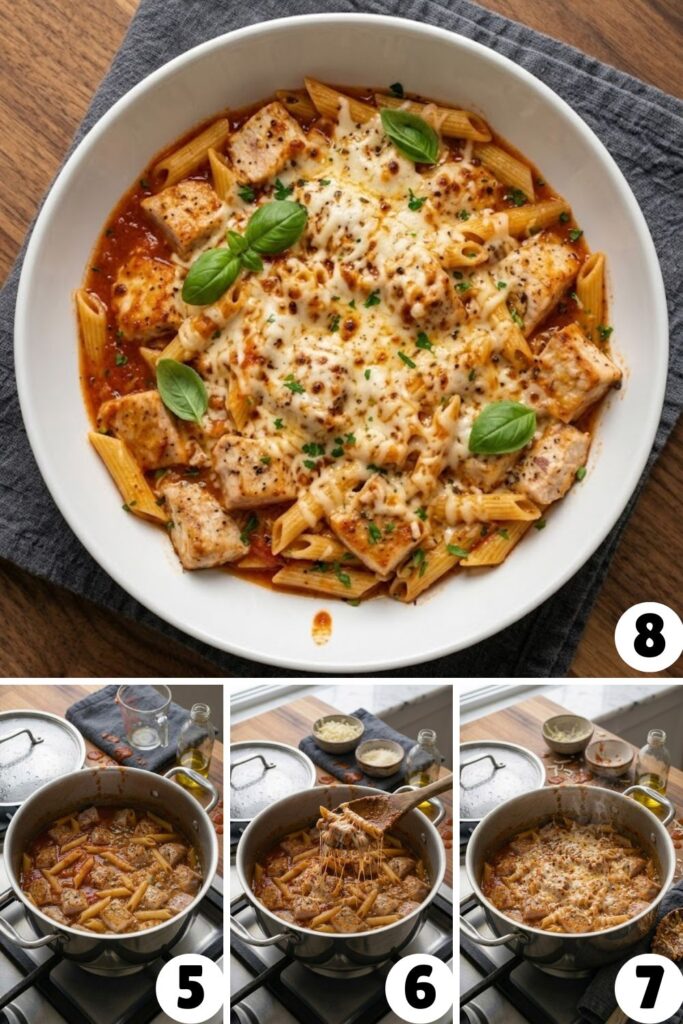 One Pot Chicken Parmesan Pasta Recipe